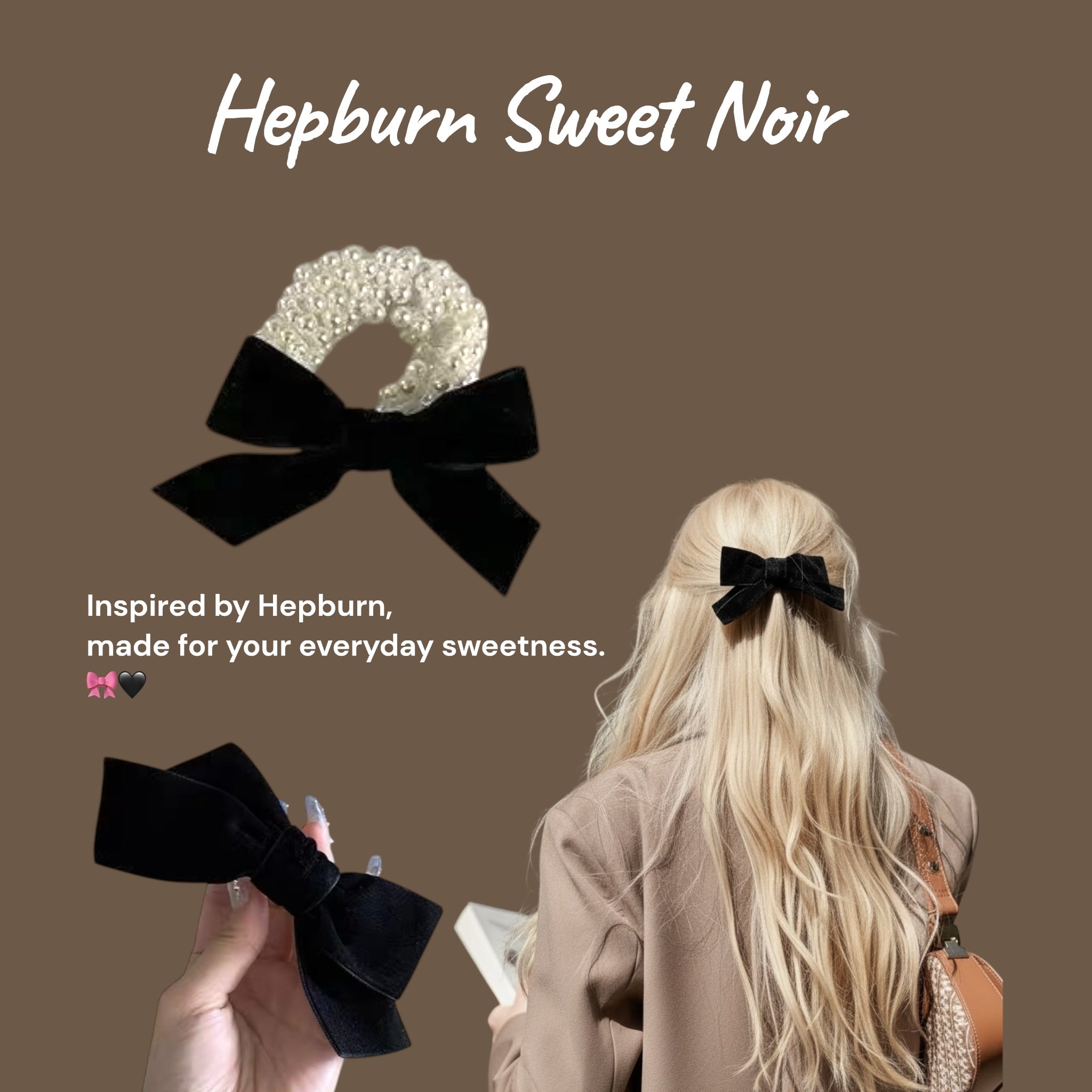 🎀 Hepburn Sweet Noir｜赫本甜心黑緞系列｜珍珠繆思款