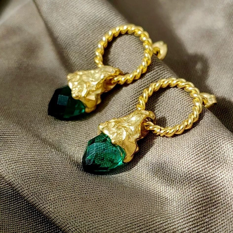 莫內花園 Flora｜花園心語 耳環 (綠水晶) Jardin d’Amour Earrings