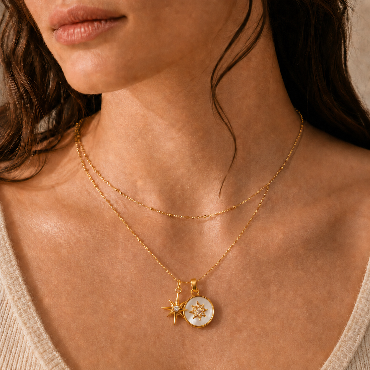 星月神話｜八芒星雙層項鍊
Luna Tarot｜Eight-Point Star Layered Necklace
