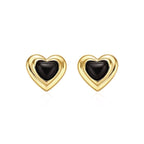 光年系列 Onyx Heart｜黑瑪瑙愛心 耳釘