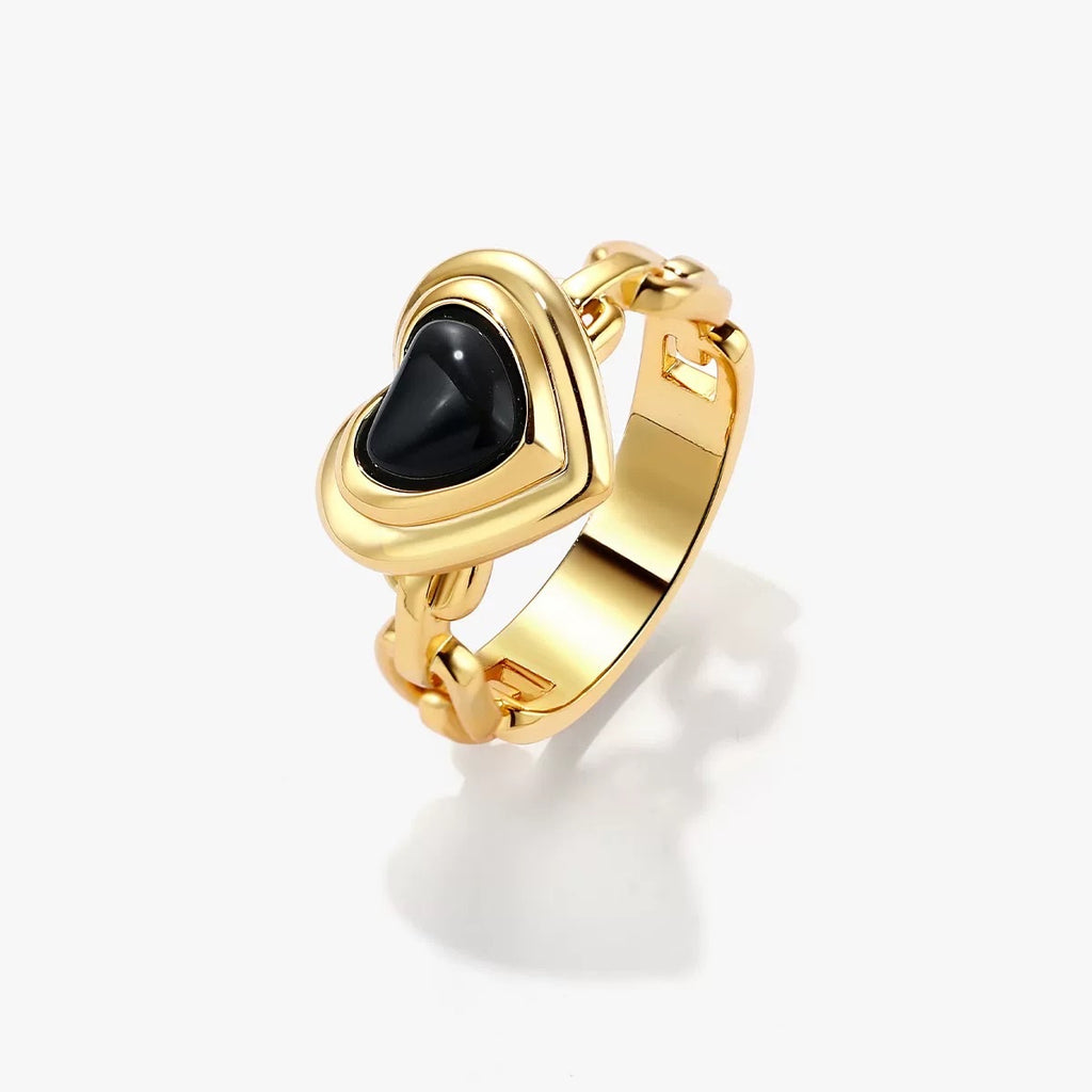 光年系列 Onyx Heart｜黑瑪瑙愛心 戒指
