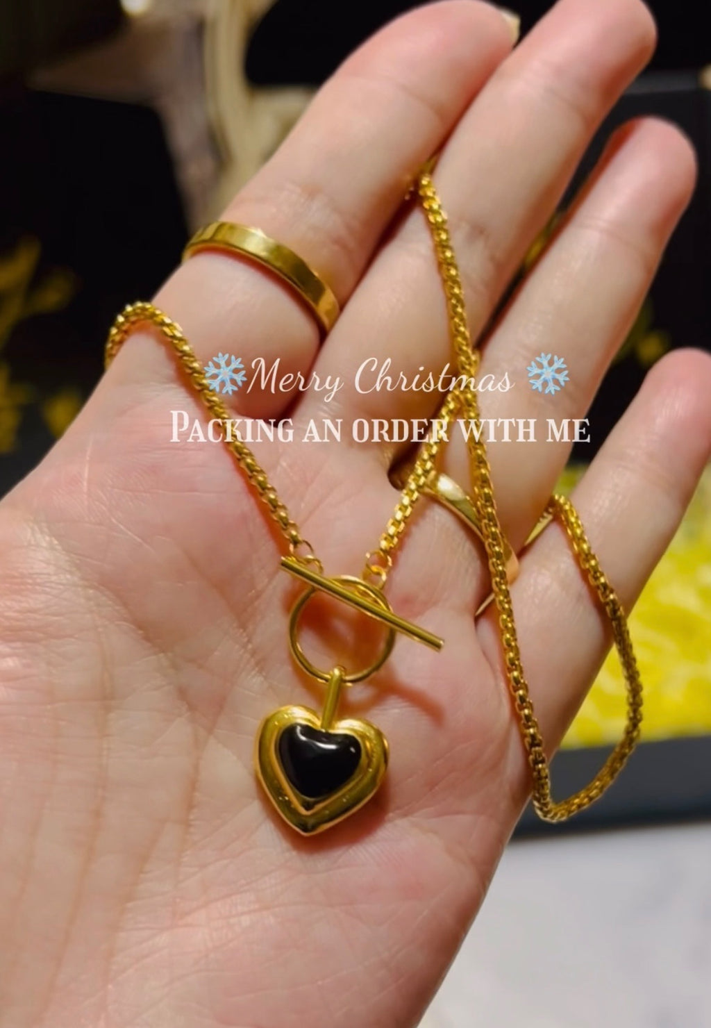 光年系列 Onyx Heart｜黑瑪瑙愛心 OT扣項鍊