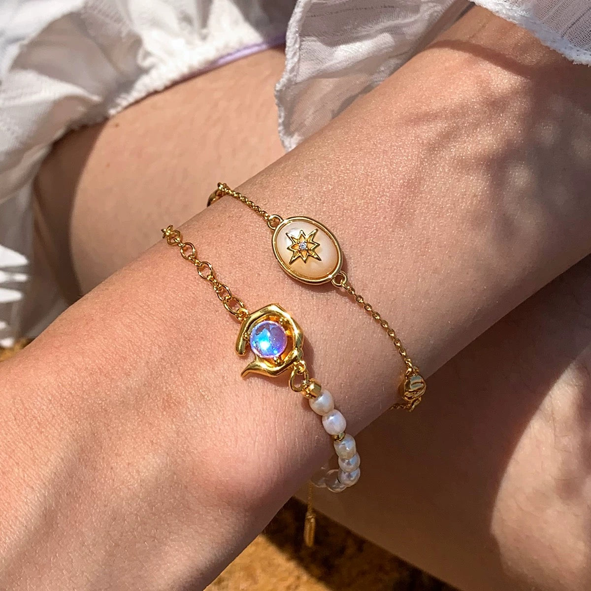 法式復古歐泊珍珠項鍊｜
光年系列｜月光祕語
Opaline Whisper 歐泊 × 淡水珍珠