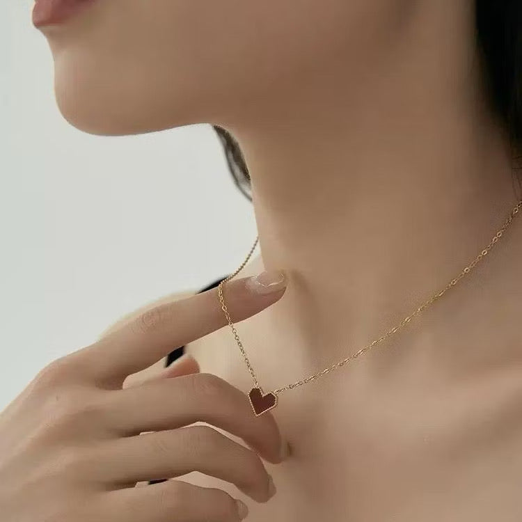 不鏽鋼系列｜紅色愛心疊戴兩件式套組