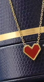 不鏽鋼系列｜紅色愛心疊戴兩件式套組