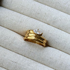 Golden Sign｜馬眼鋯石戒指 寬版