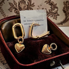 貝殼之吻｜可拆式愛心耳環
Shell Kiss Detachable Heart Earrings