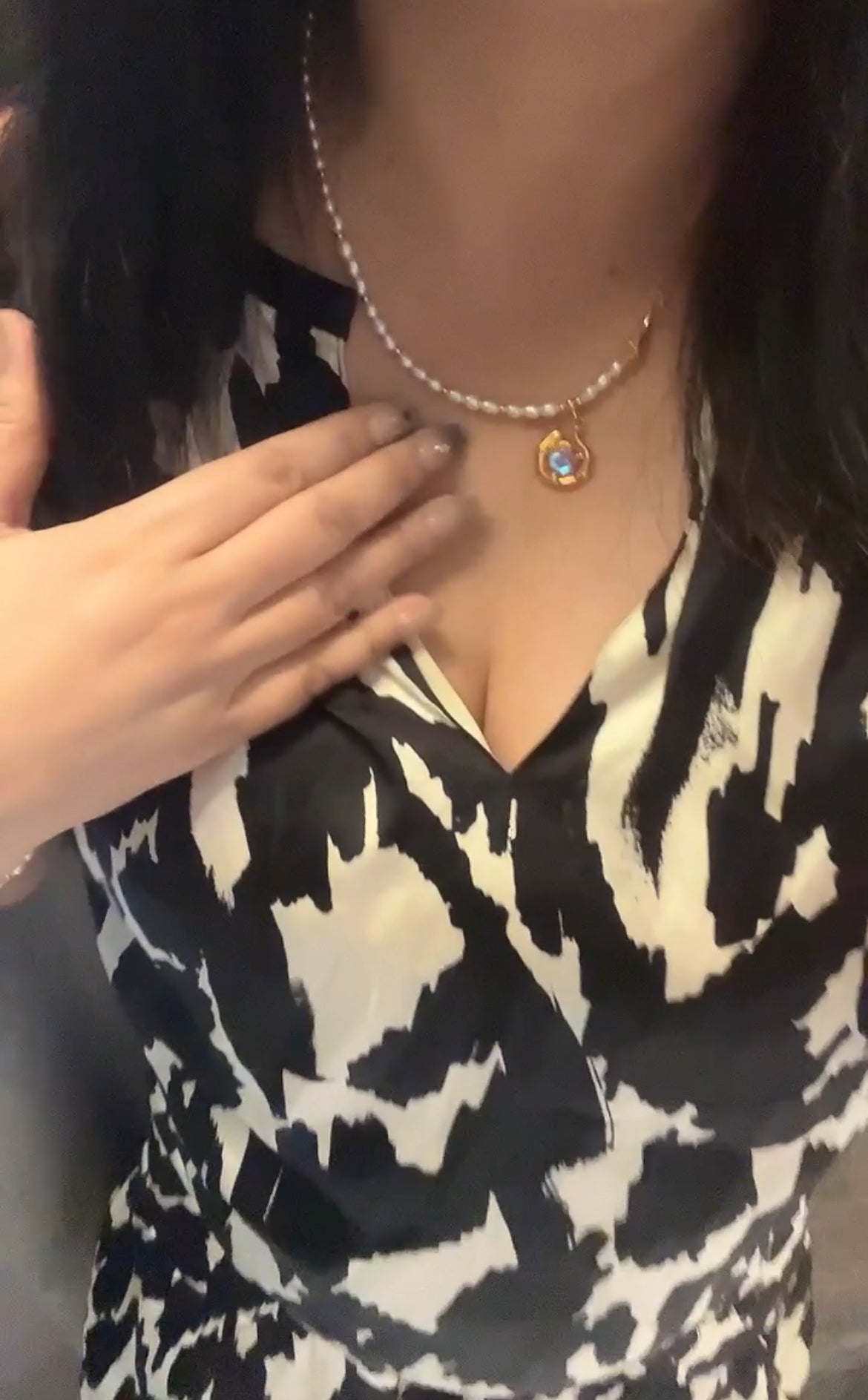 法式復古歐泊珍珠項鍊｜
光年系列｜月光祕語
Opaline Whisper 歐泊 × 淡水珍珠