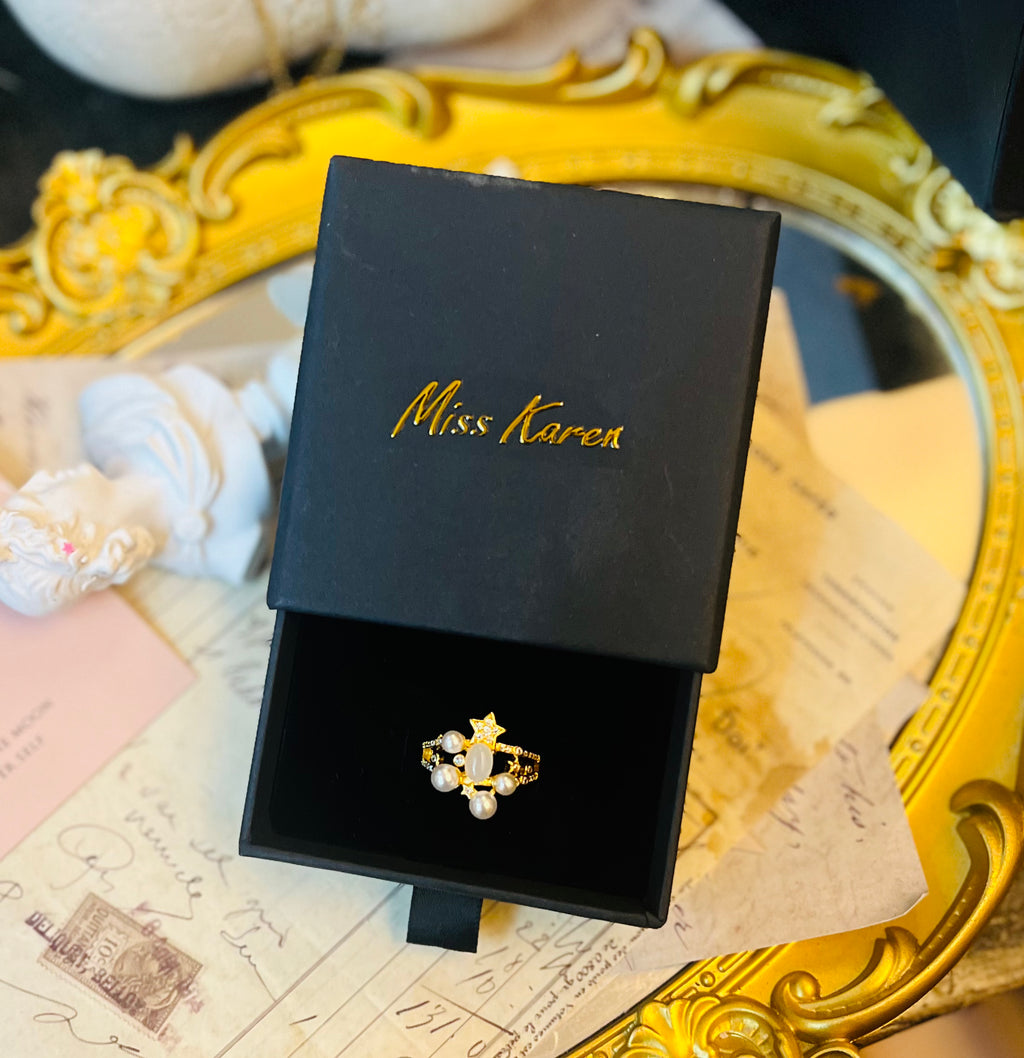 珍珠小姐｜星辰貓眼 不褪色開口式戒指 Vintage Jewelry Gift | Miss Karen