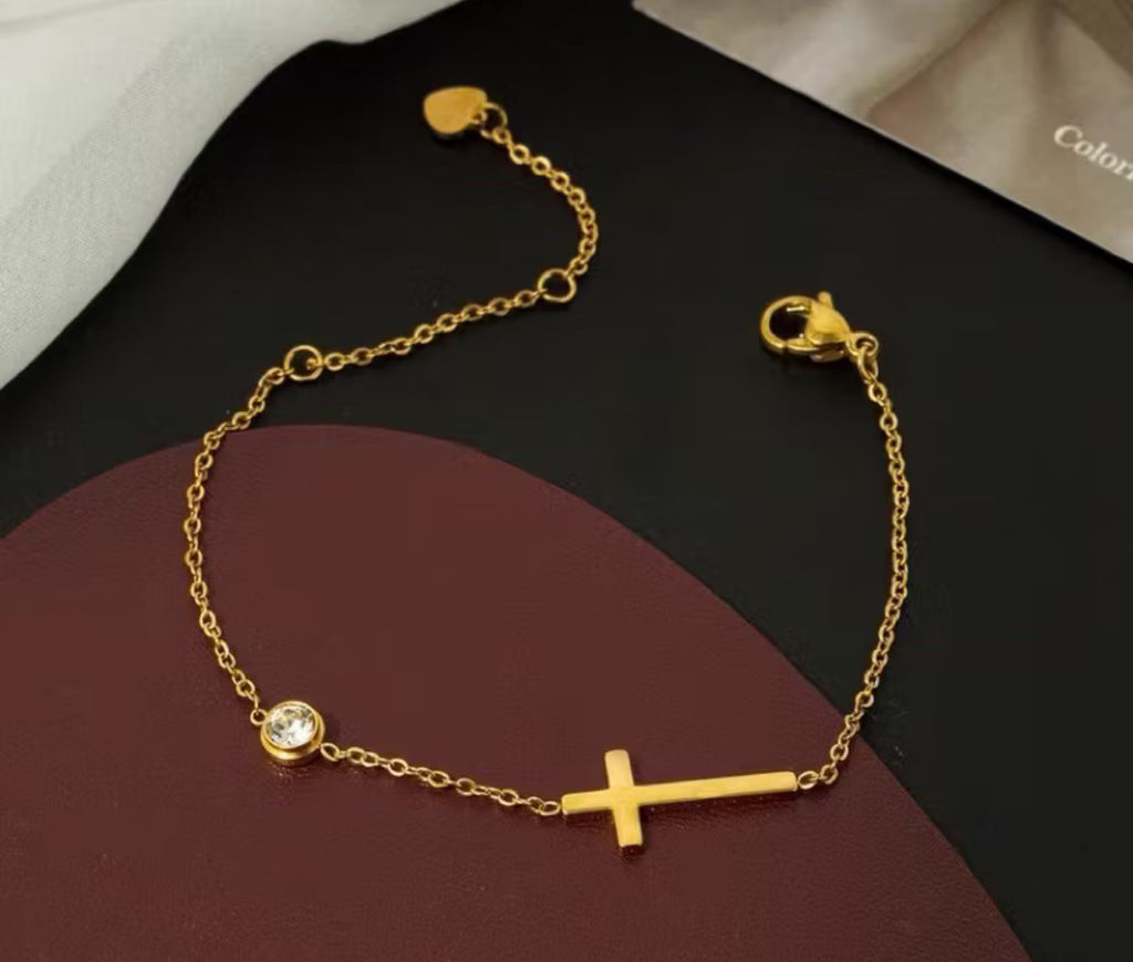 信望愛十字架 ￼鎖骨鍊 手鏈