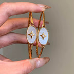 🌙 星月神話系列｜月光星芒天然白貝母手環