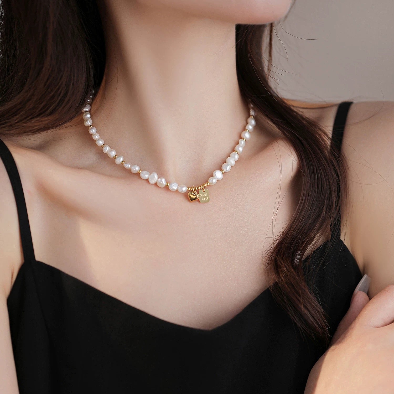 珍珠小姐｜【祕密王冠．珍珠系列】莉莉安的祝福（Good Luck吊牌項鍊/手鍊）pearl jewelry Vintage . Gift | Miss Karen